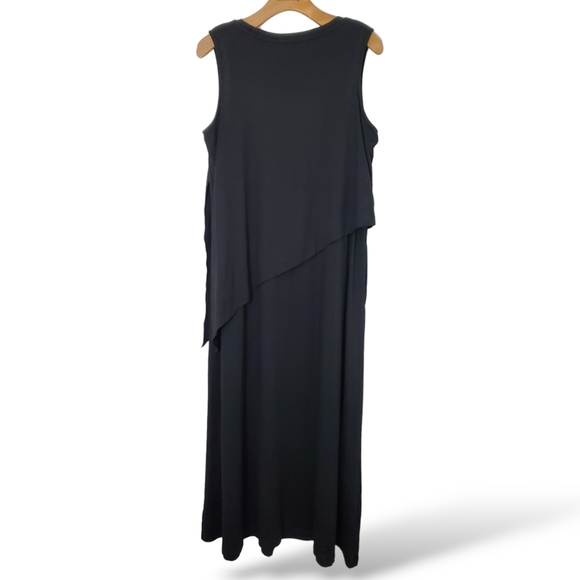 ComfortCode by Cuddl Duds Silky Tank Black Overlay Dress size Med - Picture 2 of 5